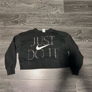 Cropped black nike sweater size small